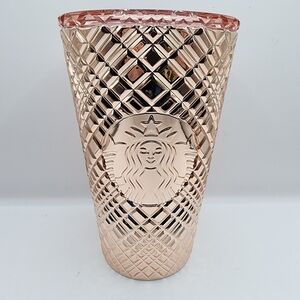 Starbucks 2023 Winter Holiday Jeweled 16oz Tumbler Cup Rose Gold *no lid/straw*